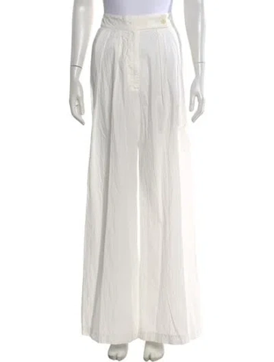 Pre-owned Sablyn Wide Leg Pants In White