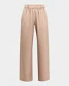 Sablyn Wide-leg Silk Pants In Eco Gravel
