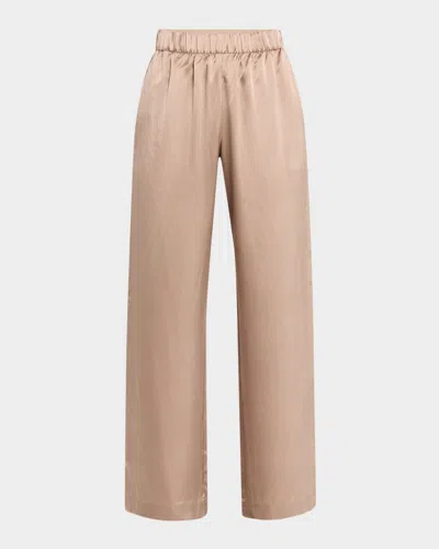 Sablyn Wide-leg Silk Pants In Eco Gravel