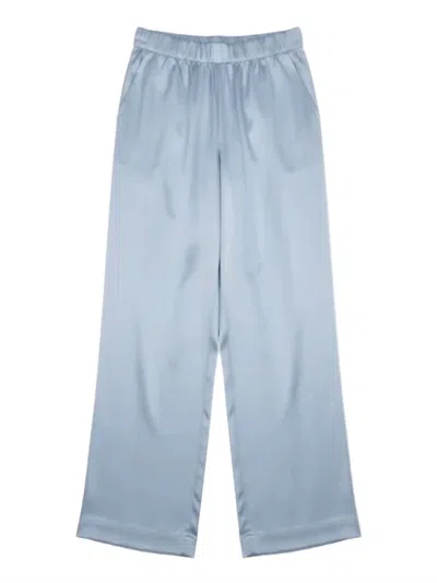 Sablyn Women's Brynn Wide Leg Silk Pant In Whisper In Blue