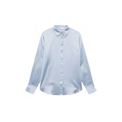 Sablyn Women's Theodore Button Up Silk Shirt In Whisper In Blue