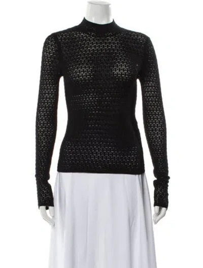Pre-owned Sablyn Wool Mock Neck Sweater In Black