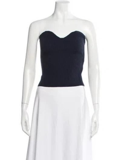 Pre-owned Sablyn Wool Strapless Crop Top In Blue
