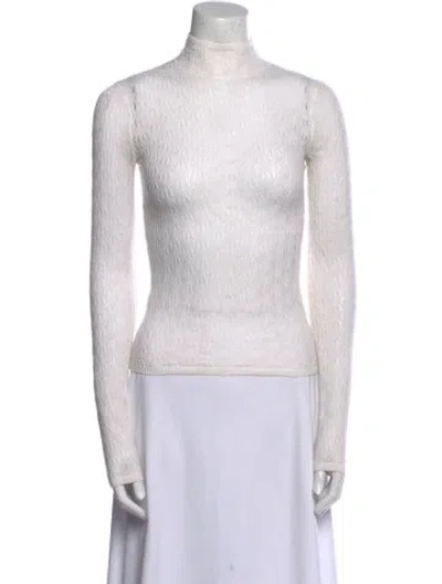 Pre-owned Sablyn Wool Turtleneck Top In White