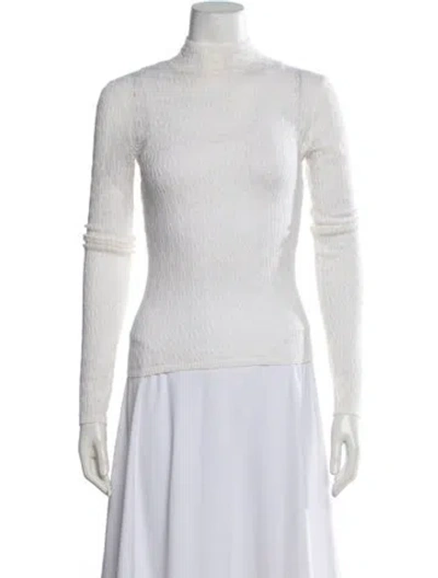 Pre-owned Sablyn Wool Turtleneck Top In White