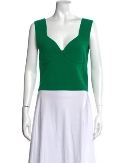 Pre-owned Sablyn Wool V-neck Crop Top In Green
