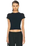 Sablyn Yael Cropped Baby Tee In Blue