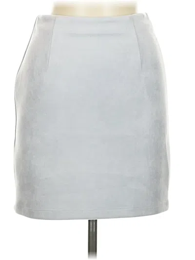 Pre-owned Sabo Faux Leather Skirt In Gray