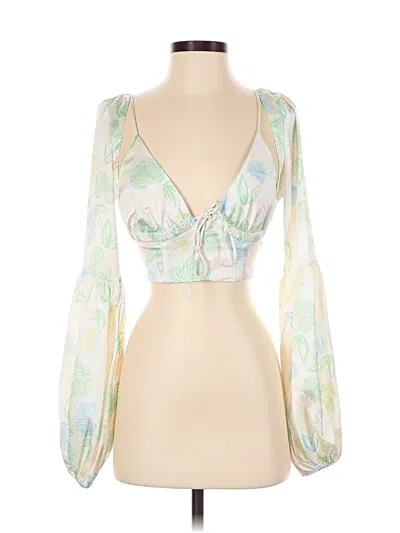 Pre-owned Sabo Long Sleeve Blouse In Green