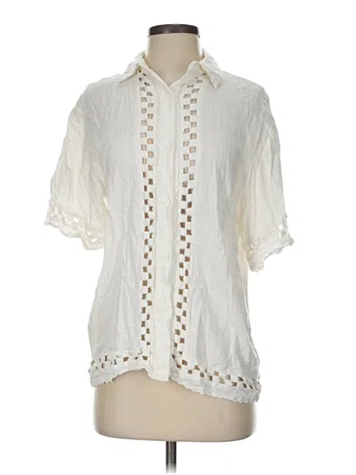 Pre-owned Sabo Short Sleeve Blouse In Ivory
