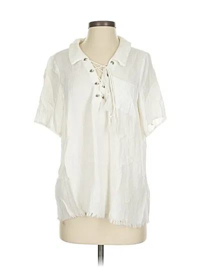 Pre-owned Sabo Short Sleeve Blouse In White