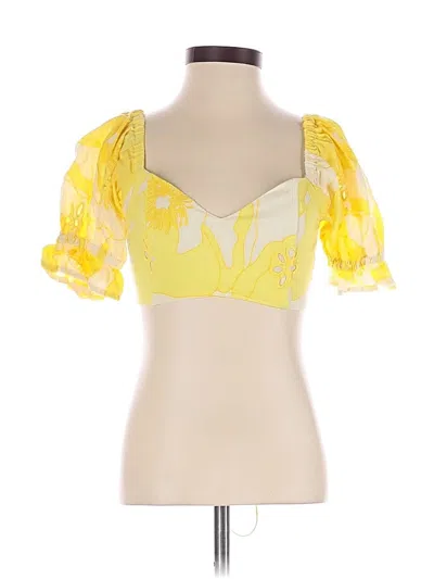 Pre-owned Sabo Short Sleeve Blouse In Yellow