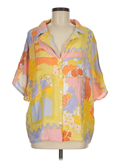 Pre-owned Sabo Short Sleeve Blouse In Yellow