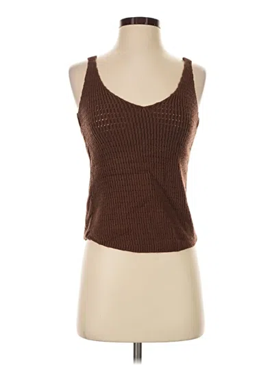 Pre-owned Sabo Sleeveless Top Brown Scoop Neck Tops