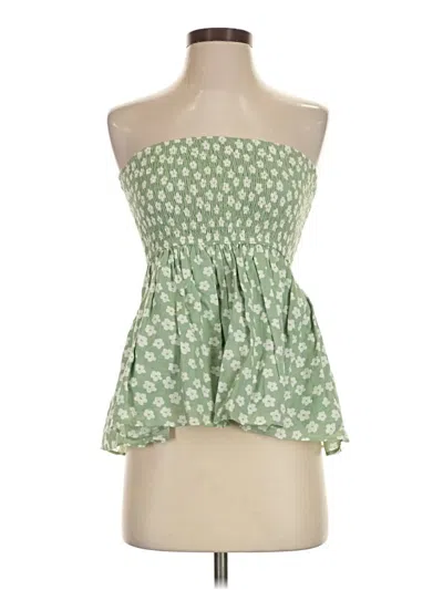 Pre-owned Sabo Tube Top Green Strapless Neckline Tops