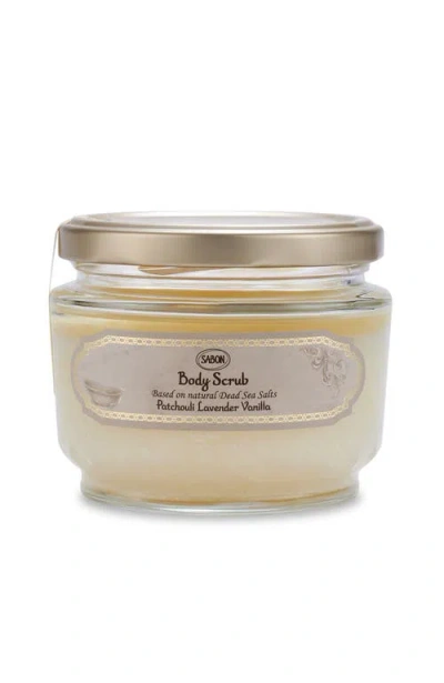 Sabon Body Scrub Patchouli Lavender Vanilla In Transparent