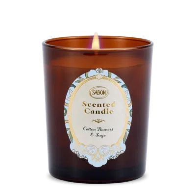 Sabon Candle Glass Cotton Flowers & Sage In Brown