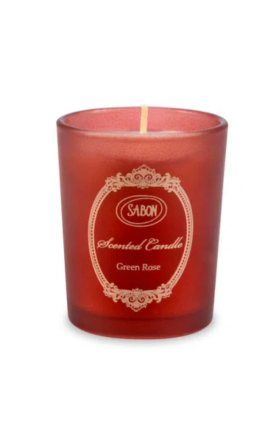 Sabon Candle Glass Green Rose In Red