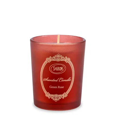 Sabon Glass Green Rose Candle, 60gr In Red