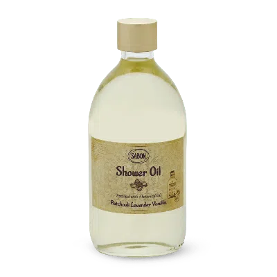 Sabon Shower Oil Patchouli Lavender Vanilla 500ml In White