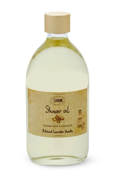 Sabon Shower Oil Patchouli Lavender Vanilla In Transparent