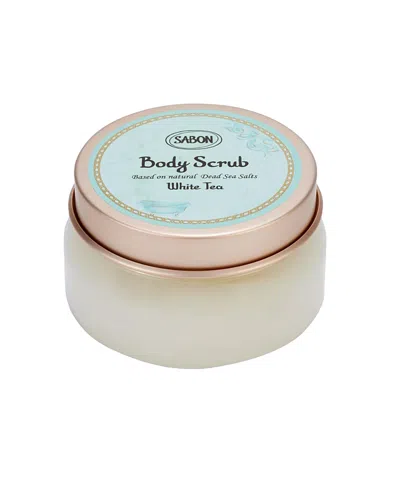 Sabon White Tea Pet Jar Body Scrub, 320gr In Transparent