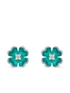 Saboo Fine Jewels Flower-motif Earrings In Green
