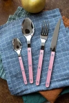 Sabre 4 Piece Bistro Flatware Set In Pearly Pink At Urban Outfitters