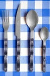 Sabre 4 Piece Bistro Gingham Flatware Set In Black At Urban Outfitters In Multi