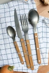 Sabre 4 Piece Matte Bistro Flatware Set In Teak At Urban Outfitters