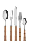 Sabre Bamboo Five-piece Silverware Set In Brown