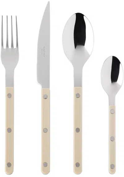 Sabre Beige Bistrot Brilliant Flatware Set, 4 Pcs In Khaki