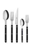 Sabre Bistrot Five-piece Silverware Set In Black