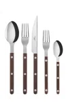 Sabre Bistrot Five-piece Silverware Set In Brown
