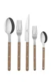 Sabre Bistrot Five-piece Silverware Set In Brown