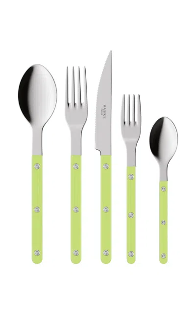 Sabre - Bistrot Five-piece Silverware Set - Lime Green