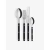 Sabre Black Bistrot Stainless-steel And Acrylic Cutlery Set Of Four In Black