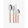 Sabre Nude Pink Bistrot Stainless-steel And Acrylic Cutlery Set Of Four