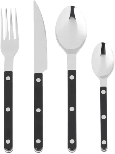 Sabre Black Bistrot Solid 24-piece Cutlery Set