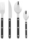 Sabre Black Bistrot Solid Flatware Set, 4 Pcs In Black