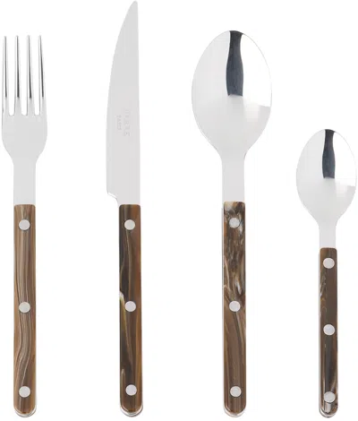 Sabre Brown Bistrot Brilliant Flatware Set, 4 Pcs In Buffalo