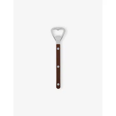 Sabre Engraved Stainless-steel Teak Bottle Opener Chocolat