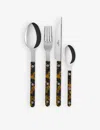 Sabre Faux Tortoise Bistrot Stainless-steel And Acrylic Cutlery Set Of 24 In Faux Tortoise