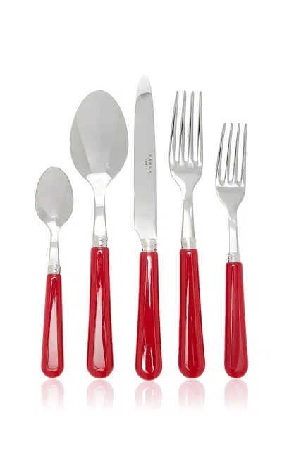 Sabre Five-piece Pop Stainless Steel Silverware Set In Red