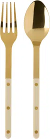 Sabre Gold & Beige Bistrot Solid Serving Set In Khaki