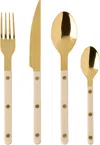Sabre Gold & Off-white Bistrot Cutlery Set, 4 Pcs In Ivory