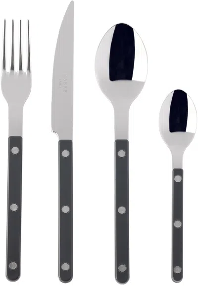 Sabre Gray Bistrot Brilliant Flatware Set, 4 Pcs In Dark Grey