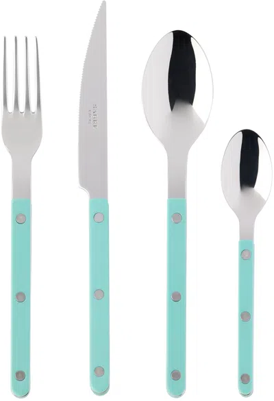 Sabre Green Bistrot Brilliant Flatware Set, 24 Pcs In Pastel Green
