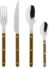 Sabre Green Bistrot Brilliant Flatware Set, 4 Pcs In Green Fern