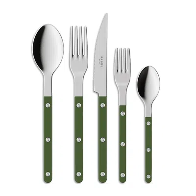Sabre Paris Bistrot 5 Piece Flatware Set In Green